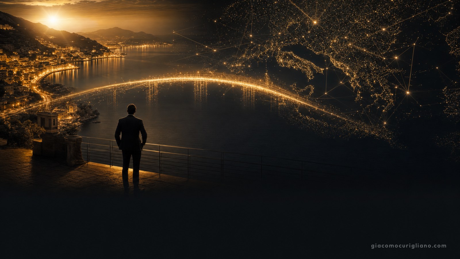 Illustrazione: capitale, intelligenza artificiale e territorio