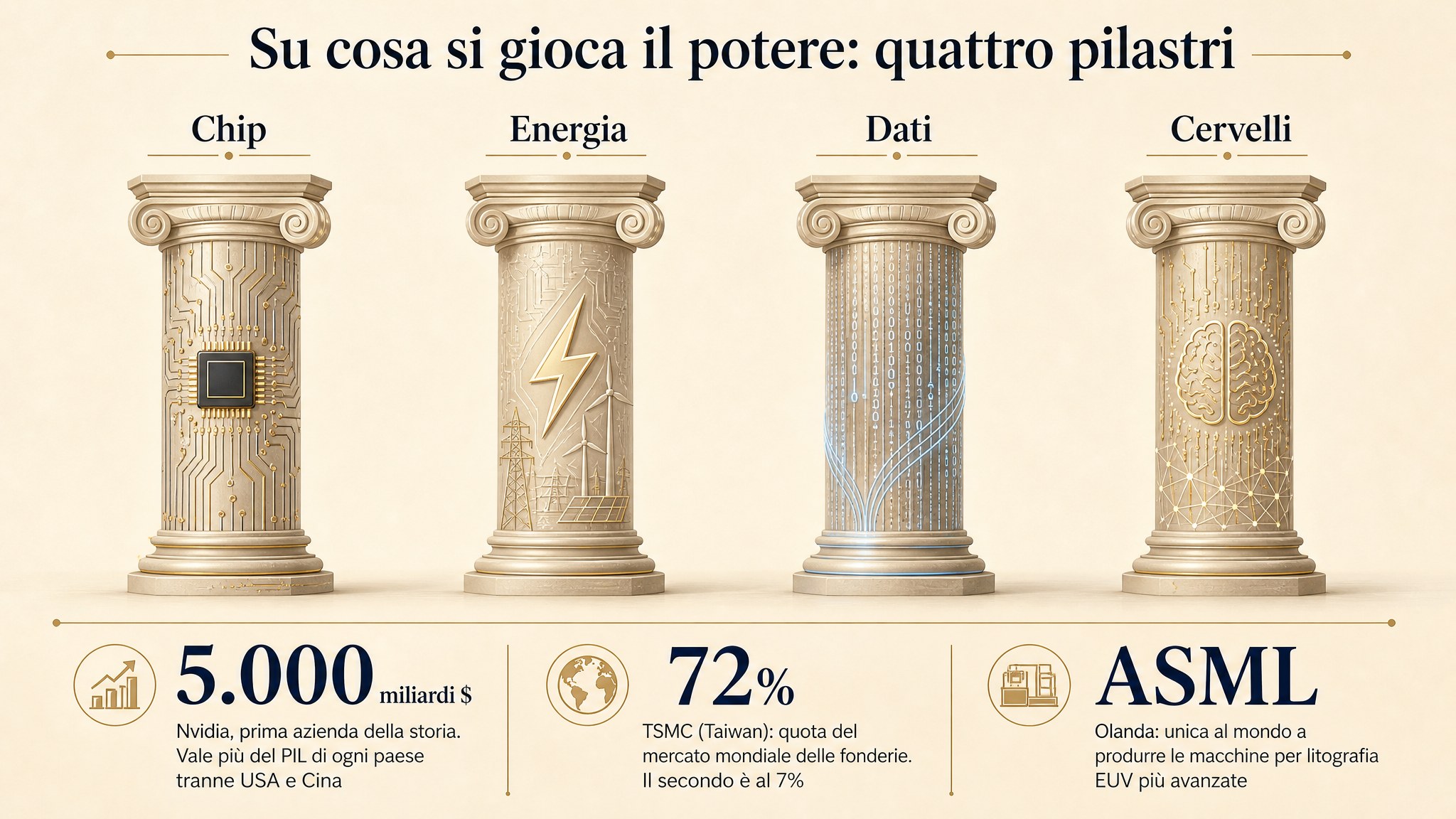 Su cosa si gioca il potere: quattro pilastri